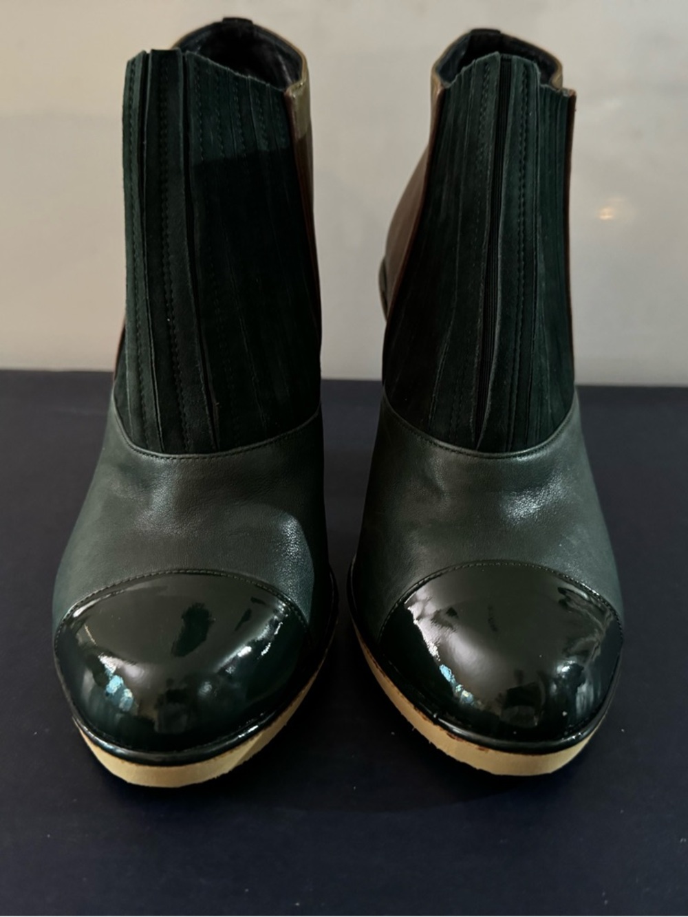 Leather Handmade Kron By Kronkron Green boots : brand new - Picture 9 of 10